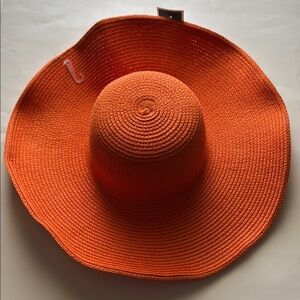 Vibrant Orange Wide-Brim Hat